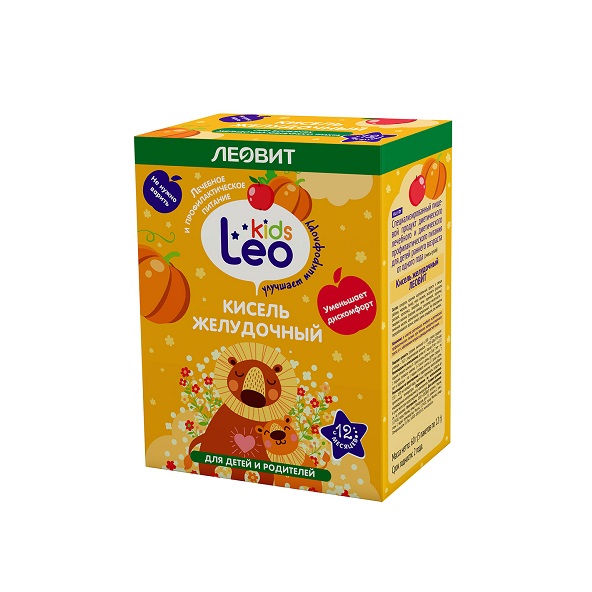 Leo Kids  (Кисель желудочный Леовит спец. пищ. продукт диет. леч. и диет. профилакт. питания д/детей раннего возраста от одного года 60 г (5 пак. по 12 г) )