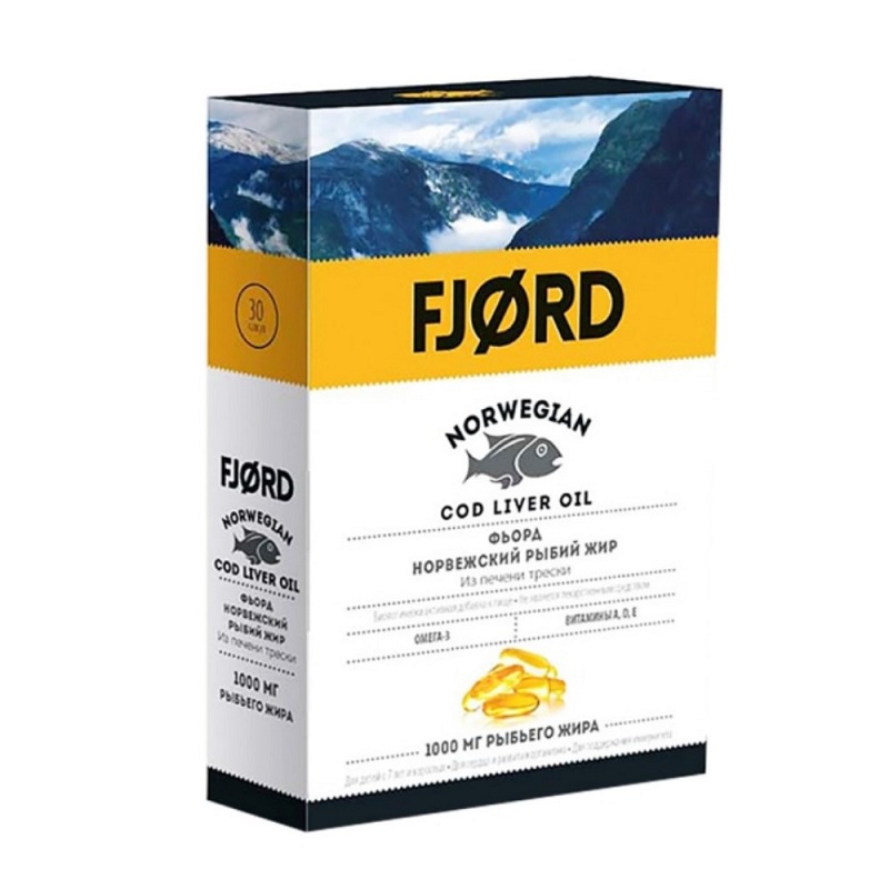 Фьорд (БАД) (Рыбий жир норвежский из печени трески  капс. 1,45 г №30)
