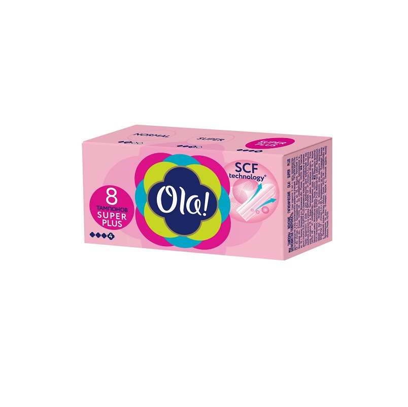 OLA! Tampons Super Plus тампоны женские гигиенические Шелковистая поверхность 8шт