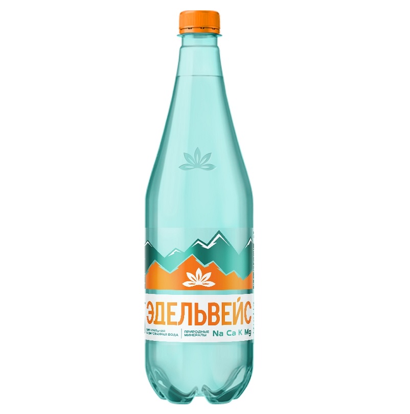 Вода минеральная природная  (Эдельвейс лечебно-столовая питьевая хлоридно-сульфатная натриевая газ.  1 л ПЭТ )
