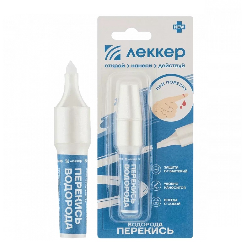 Устройство (полим.с тверд.порист.стержнем для хран.и нанесения спирт.р-ра перекиси водорода 3% Пв -ЛЕККЕР®(тип3)  5 мл )