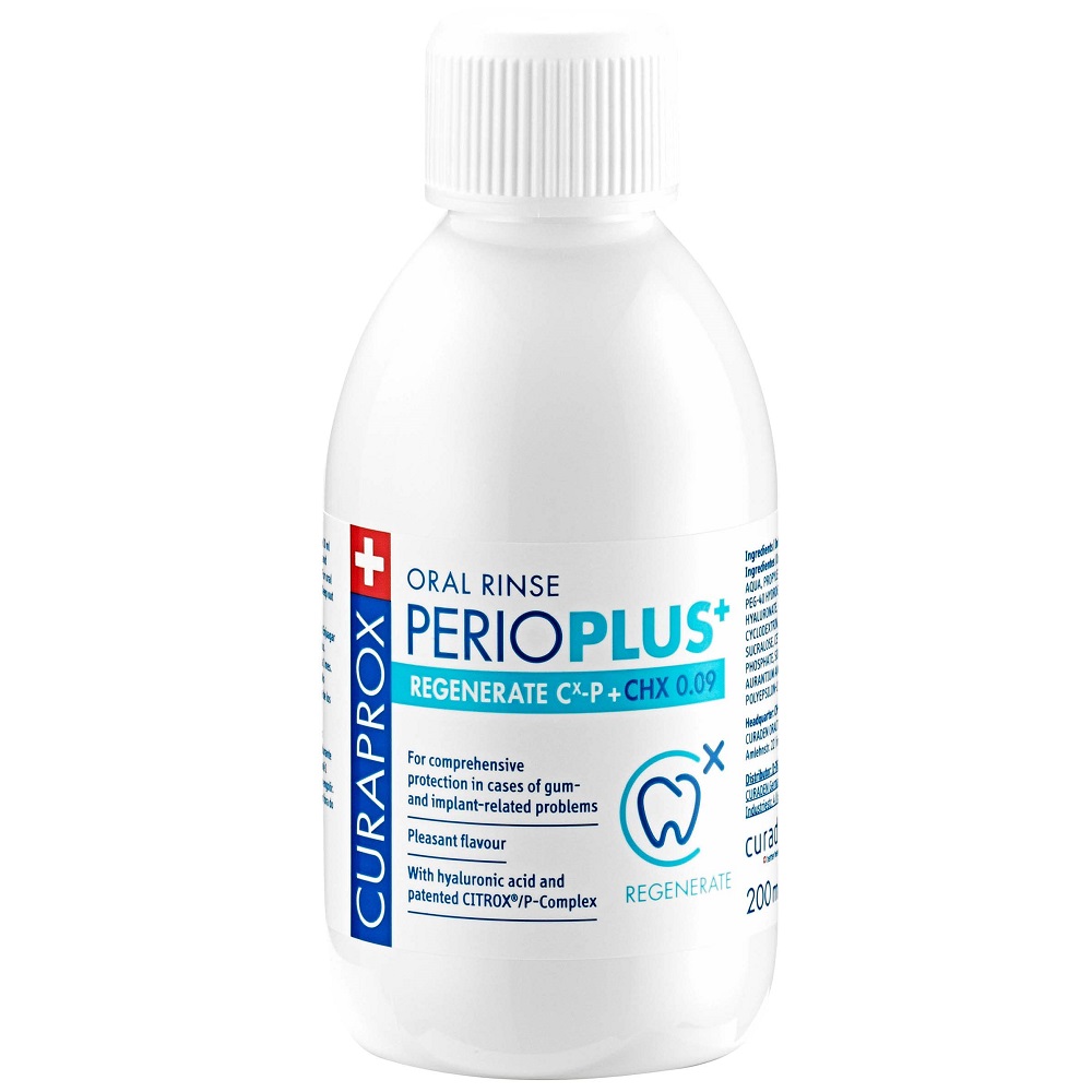 CURAPROX Жидкость-ополаскиватель Perio Plus Regenerate CHX 0,09 и гиалур.кислота 200 мл