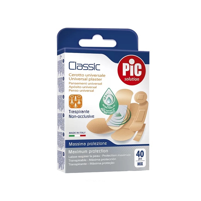 Пластырь (мед. Classic универсальный с антибактериальной подушечкой  25мм х 72мм №10)