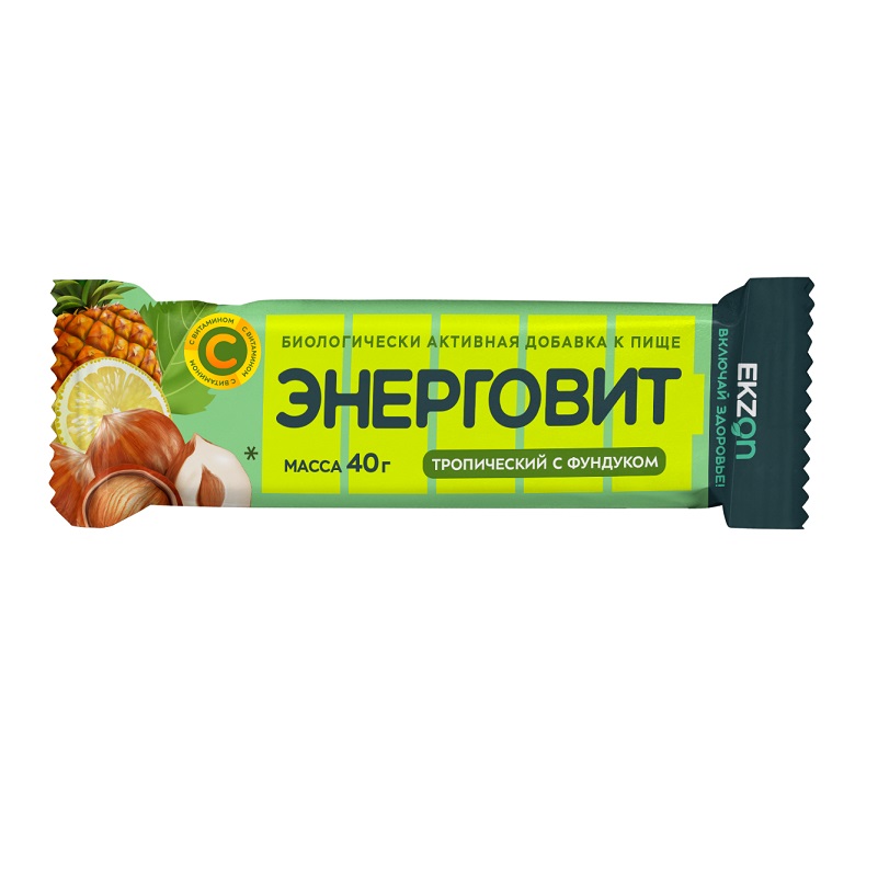Энерговит (БАД) (тропический с фундуком  плитка по 40 г )