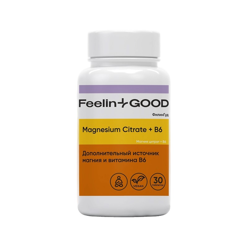 FeelinGood (БАД) (Комплекс Магний + В6 (Magnesium + Vitamin B6) табл. 2000 мг  №30)