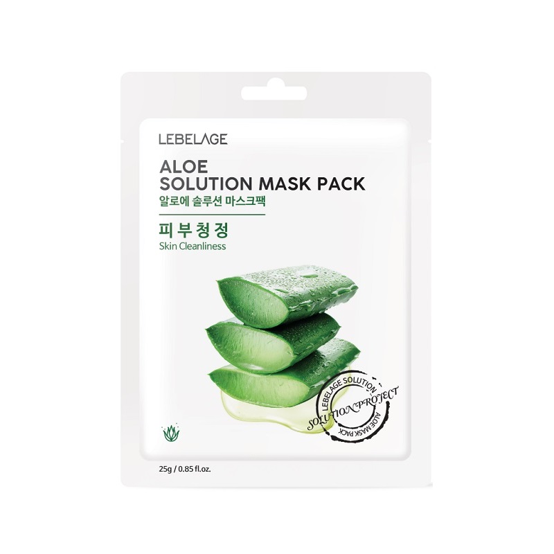 LEBELAGE Маска тканевая д/лица ALOE SOLUTION 25 г