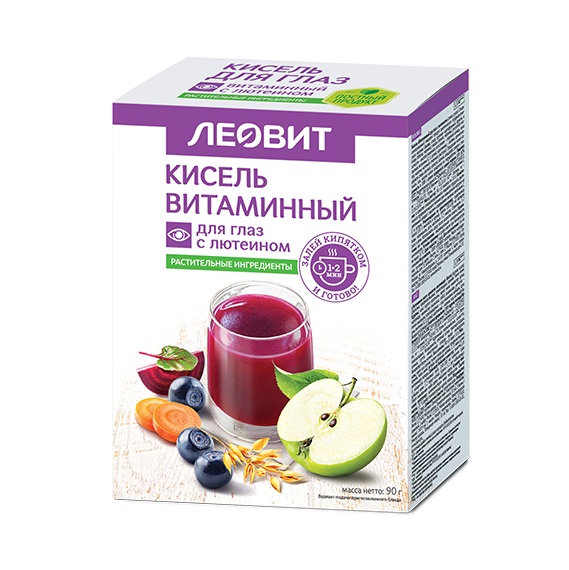 Леовит (Кисель Витаминный для глаз с лютеином  спец. пищ. продукт диет. профилактического питания 90 г(5 пак. по 18 г)  )