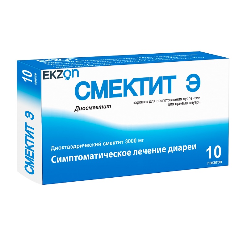 СМЕКТИТ Э (пор. д/приг. суспензии д/внутр. прим. 3000 мг пак. №10)