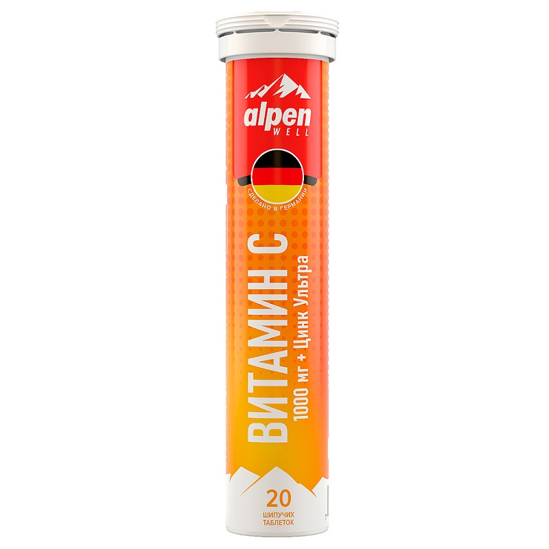 Alpen Well (БАД) (Витамин C + цинк Ультра  табл. шип. 4,1 г №20)