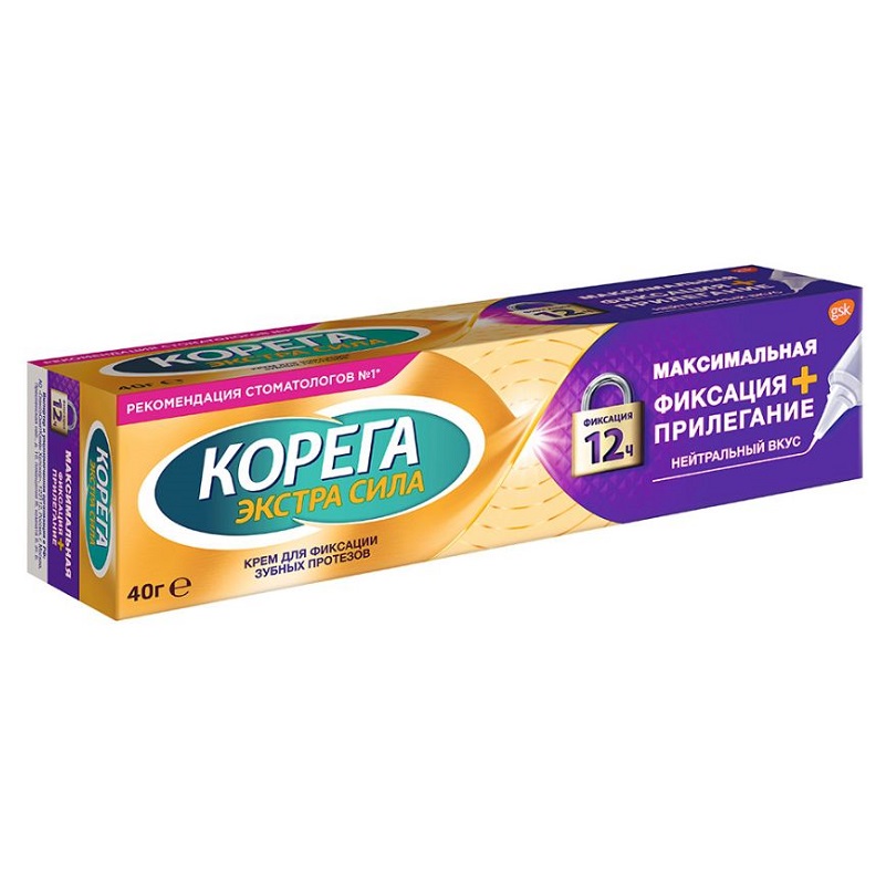 Corega Max Hold + Seal denture fixative  (Крем для фиксации зубных протезов Максимальная фиксация + Прилегание   40 г )