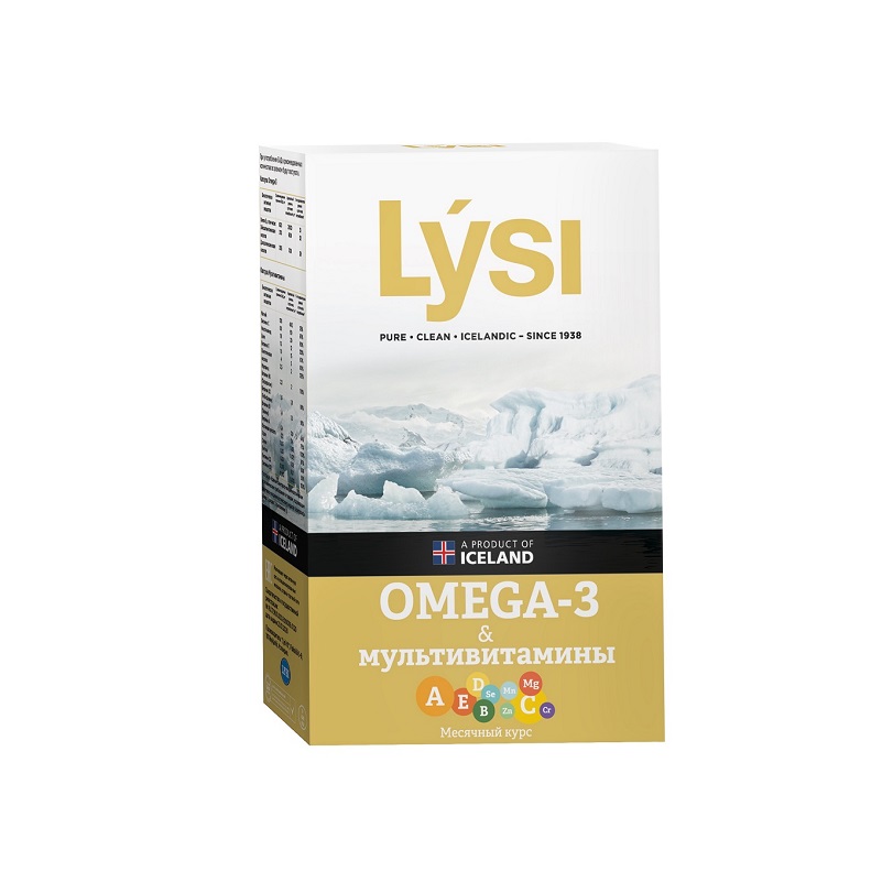 Lysi (БАД) (Omega-3 и Мультивитамины   набор из двух видов капсул (бустер): капс. Мультивитамины по 645 мг, капс. Omega-3 по 1000 мг №64)