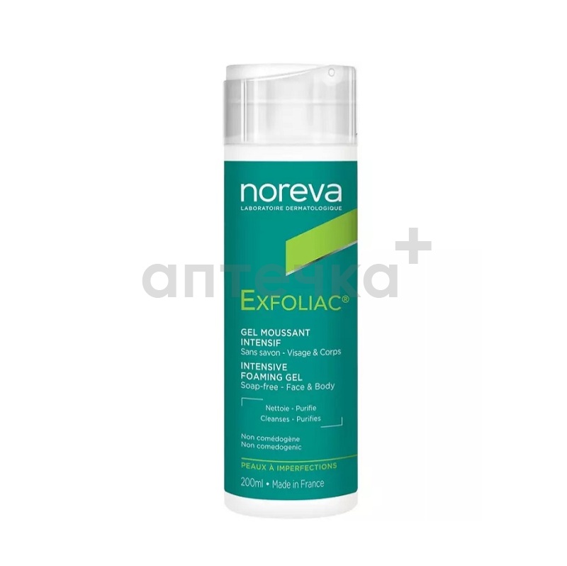 Noreva Exfoliac Гель д/лица и тела интенсивный пенящийся 200мл