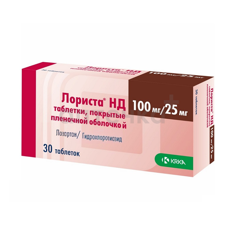 ЛОРИСТА НД (таб. п/п об. 100 мг/25 мг  №10х3)