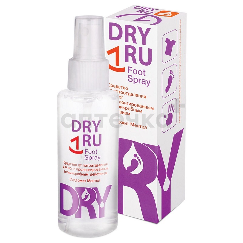 Средство DRYRU Foot Spray (ДРАЙРУ Фут Спрей) от потоотделения для ног с пролонгированным действием 100 мл