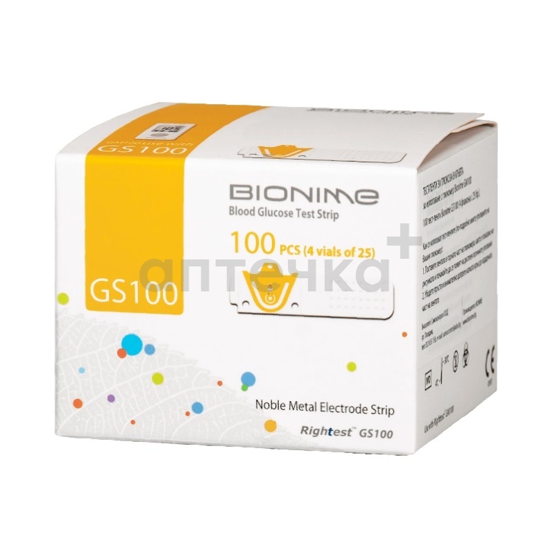 Тест- полоски (GS 100 к системам контроля уровня глюкозы в крови Rightest  №100)