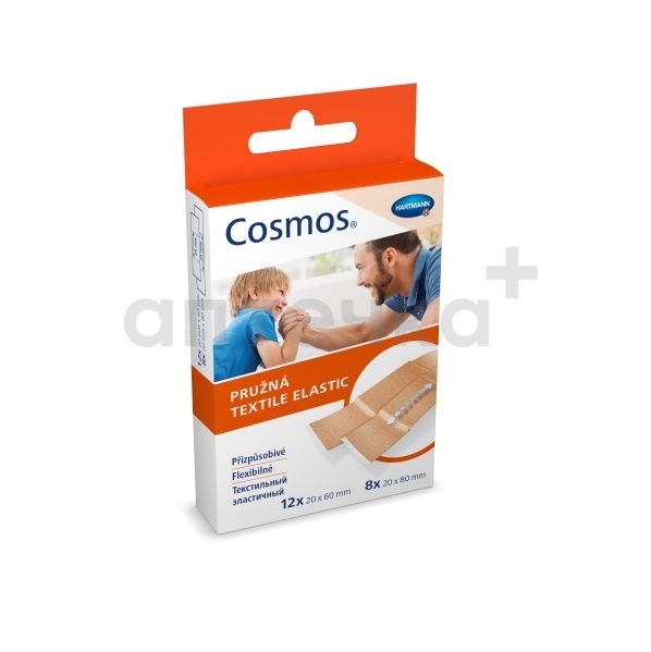 Пластырь (Cosmos® flexible (ЭЛАСТИЧНЫЙ) нестер.  р. 2см х 6см (12 шт) и 2см х 8см (8 шт) №20)