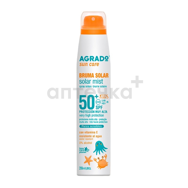 AGRADO Мист солнцезащитный детский Kids SPF50+ 200 мл 
