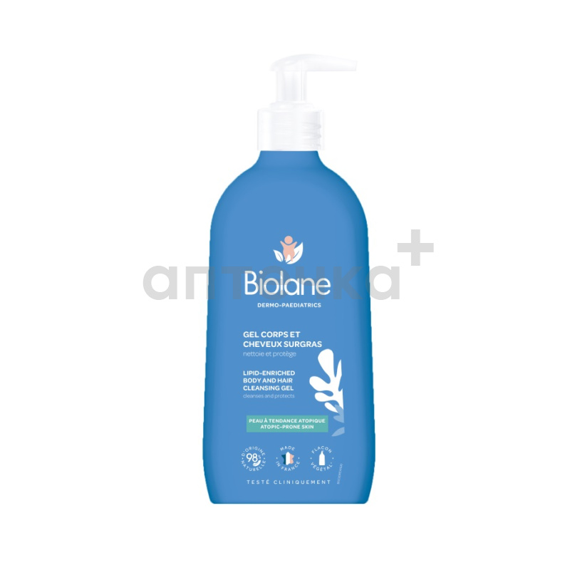 Biolane Гель д/тела и волос детский 2в1 дермопедиатрический д/сухой склонной к атопии коже 350мл