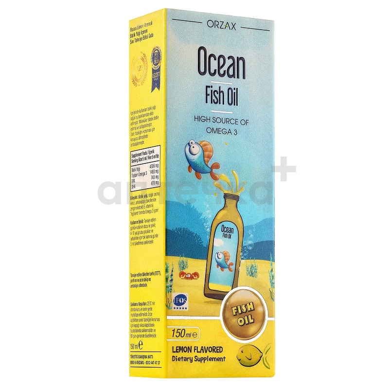 ORZAX (БАД) (Оушен Фиш Оил (Рыбий Жир)/Ocean Fish Oil  со вкусом лимона жидкость во фл. 150 мл )