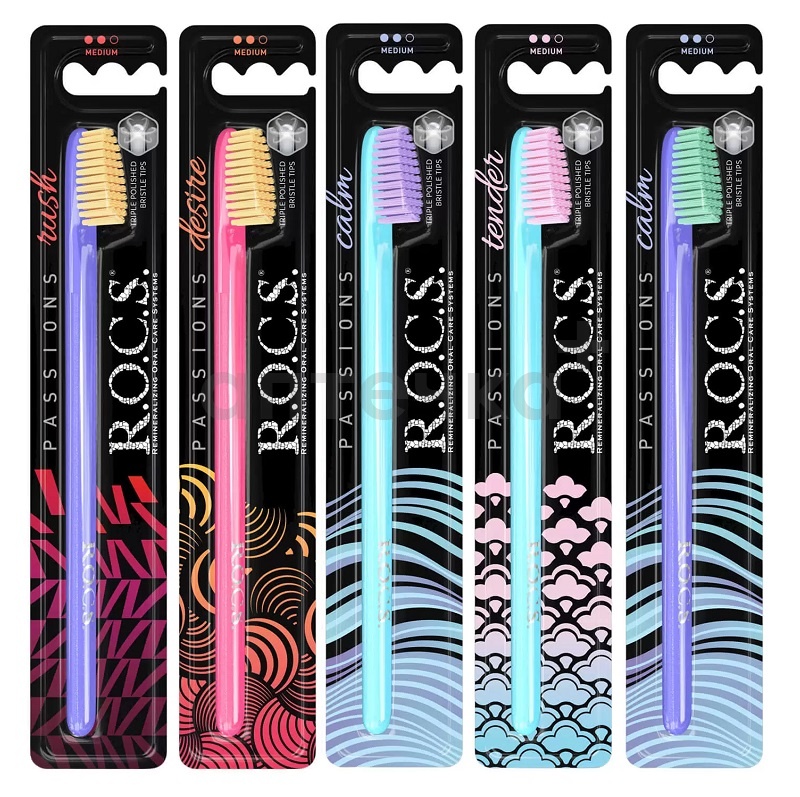 Rocs Зубная щетка PASSIONS средняя 