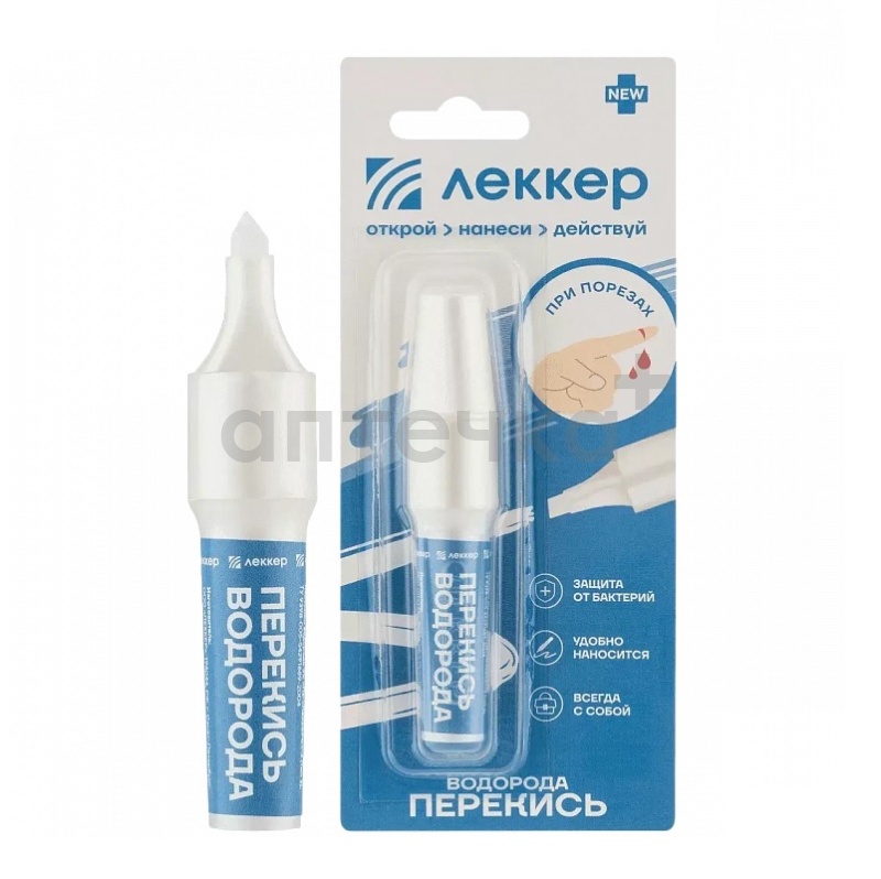 Устройство (полим.с тверд.порист.стержнем для хран.и нанесения спирт.р-ра перекиси водорода 3% Пв -ЛЕККЕР®(тип3)  5 мл )