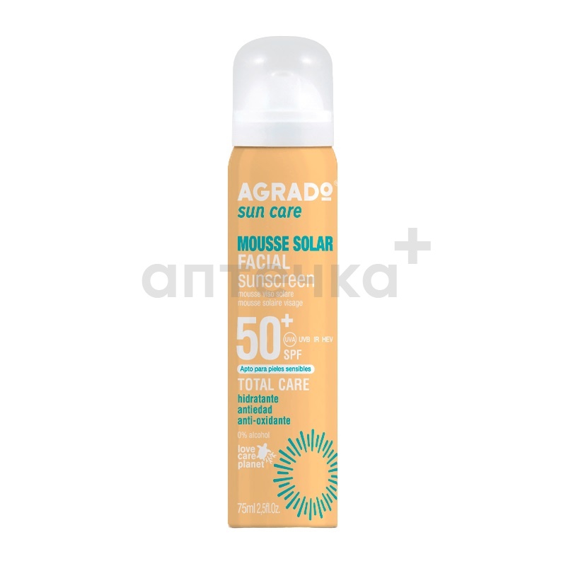 AGRADO Мусс солнцезащитный для лица SPF 50+ 75 мл