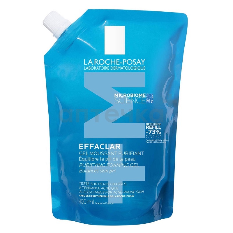 La Roche-Posay Effaclar гель очищающий пенящийся для жирной чувствит. кожи сменный блок 400 мл 